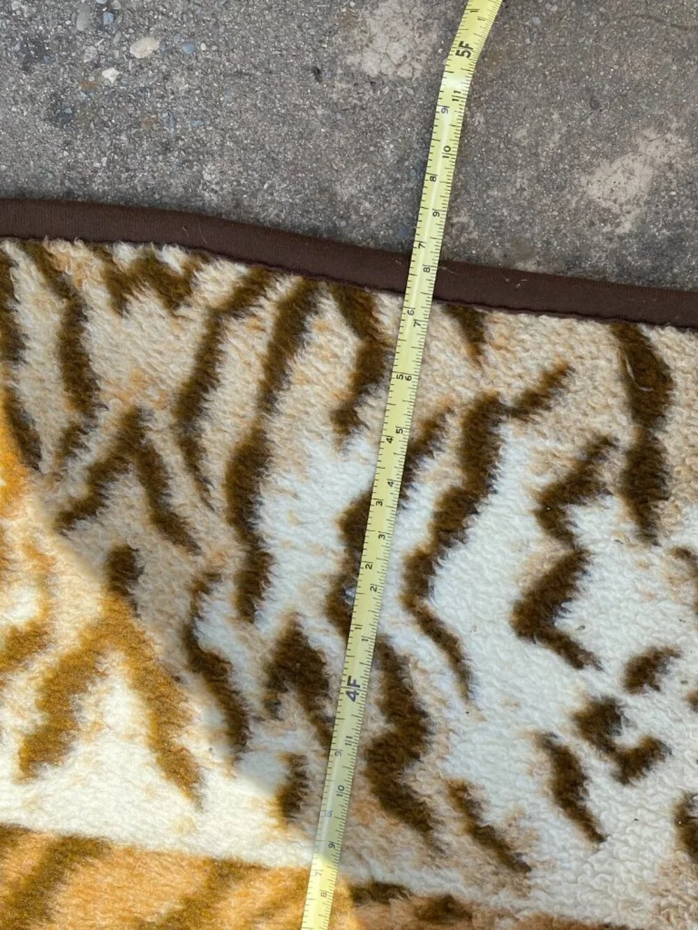 1980s Ibena Cannon Tiger Reversible Vintage Brown Blanket San Marcos Style